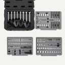 Amazon Basics 287-Piece Mechanic Socket Set with Quick-Release Ratchets, Wrenches, Bits, 1/4" 3/8" 1/2", Metric and SAE, 3-Drawer Case, for Auto and Machine Repairs
