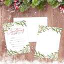 2 x Whaline 25 Pack Christmas Party Invitation Cards Holly Greenery Watercolor Leaves&Berries Invitation Paper Cards with Envelopes Xmas Holiday Party Invites