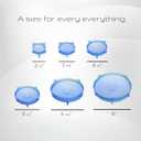 Ceybo Reusable Silicone Stretch Lids for Food Storage Containers Bowls, Pots and Cups, Leak-Proof - Blue (6 Pcs)