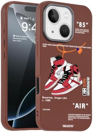 WMFLLNL Cool Phone Case for iPhone 15 Case for Boys Men Basketball Shoes Sneaker Print Design Cases Compatible with iPhone 15 Orange