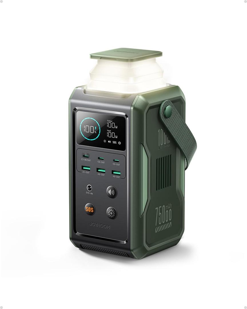 JOYROOM Portable Power Station 75000mAhOutdoor 240Wh Battery (LED Light and SOS Mode) QC3.0 100W Fast Charging, for Camping, Traveling, and Emergencies