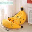 Banana Bean Bag Chair with Ottoman, Floor Sofa Bed with Footrest, Comfy Convertible Lounger for Teens & Adults, Plush Couch for Bedroom, Living Room or Dorm, M-Yellow, Medium
