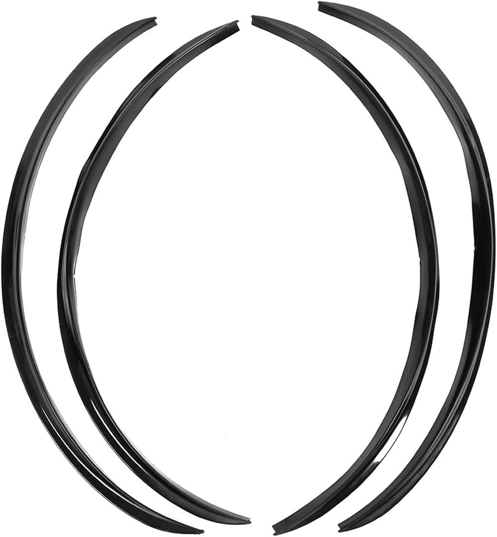 4pcs carbon wheel arch lips protector, antiscratch mud guard trim 28. 4in fit automotive exterior accessories (black)