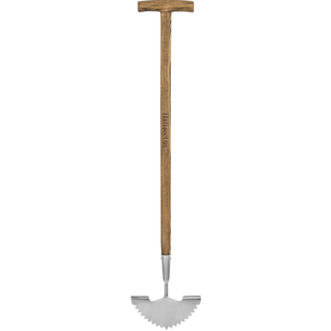 Haliaeetus Manual Edger, 39.3'' Garden Edger with Serrated Edge for Easily Hacking Through Dirt and Weed, Hand Edger with T-Grip Offer Comfort and Control, Stainless Steel Lawn Edger Tool for Sidewalk