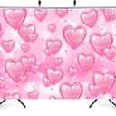 6x4ft Pink Hearts Photography Backdrop 2000s Sweet Y2K Photo Background for Valentine's Day Party Romantic Theme Decorations Photo Banner Props
