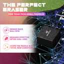 2 x Pickleball Paddle Eraser, Carbon Fiber Pickle Ball Racket Cleaner, Fast & Easy Rubber Bar to Remove Ball Residue, Dirt, & Minor Scrapes/Scratches