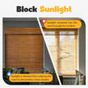 Niche Blinds Cordless Roman Shades, Pure Natural Bamboo, Light Filtering Blinds for Window Treatment, Privacy Yellow-Brown 33x64in