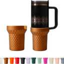 2 x Silicone Metallic Glitter Boot for Stanley 40oz Quencher H2.0 FlowState Tumbler & Adventure Tumbler (Bronze)