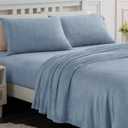 Softan Fleece Sheets Queen Size, Flannel Like Soft, Baby Blue | Winter Microfleece Sheets, Polar fleece, Velvet Fuzzy, Warm Soft, Plush Bedding, 15" Deep Pocket