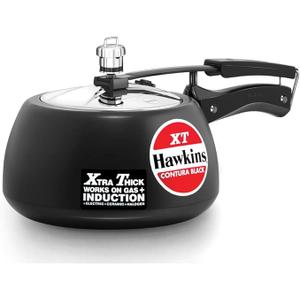 Hawkins Contura Hard Anodized Induction Compatible Extra Thick Base Pressure Cooker, Black, 3L