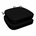 downluxe Chair Cushions for Dining Chairs, Waterproof Kitchen Chair Pads, Non-Slip Dining Seat Cushion with Ties, 17" x 16" x 2.5", Black, 2 Pack