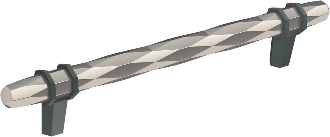 Amerock | Cabinet Pull | Polished Nickel/Black Bronze | 6-5/16 inch (160 mm) Center-to-Center | London | 1 Pack | Drawer Pull | Drawer Handle | Cabinet Hardware