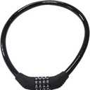  Sanwo Security Bike Lock 4 Digit Resettable Combination Cable Lock for Bicycle, 2 Feet x 1/2 Inch (Black)