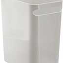 mDesign Plastic Slim Large 2.5 Gallon Trash Can Wastebasket, Classic Garbage Container Recycle Bin for Bathroom, Bedroom, Kitchen, Home Office, Outdoor Waste, Recycling - Aura Collection - Light Gray