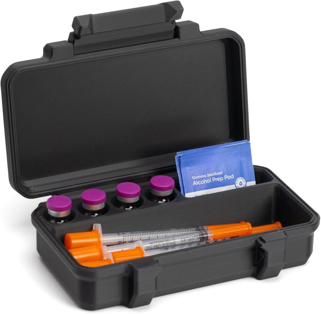 3ml Vial, Syringe, and Skin Wipe Case | Fridge and Freezer Safe for Travel and Fridge Organization