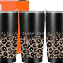 Leopard Print Tumbler 20 Oz Tumbler Leopard Print Gifts for Women Insulated Travel Mug for Women Female Teacher Doctor Coworker Educator Lady Leopard Lover Stainless Steel Thermal Cup
