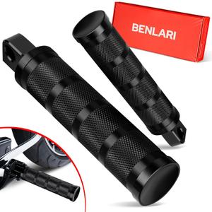 Benlari Motorcycle Foot Pegs, CNC Aluminum Mounting Footpegs, Footpegs Footrest Passenger Pedals 10MM Compatible for Harley Sportster, Dyna, Road King, Black