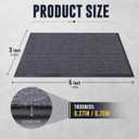 Commercial Floor Mat 2Pcs 3'x5' Grey Heavy Duty Rubber Entrance Rug
