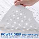 MOONFLY Shower and Bathtub Mat,40x16 Inches,Extra Long Non Slip Mats with Suction Cups and Drain Holes, Machine Washable and Anti Slip Bathmats, Bathroom Mats for Tub Nonslip (White)