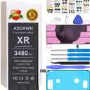 ASDAWN 3480mAh Battery for iPhone XR (Not for X/XS/XS Max), Upgraded Higher Capacity iPhone XR Battery Replacement for A1984 A2015 A2016 A2017 A2018 with Professional Tools+Installation Instruction