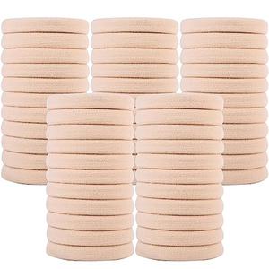 Qarwayoc 50PCS Large Blonde Hair Ties, Seamless Hair Bands, Soft Elastic Hair Ponytail Holders, No Damage, 2 Inch in Diameter