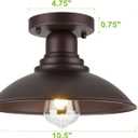 GOLDHILL 10.5" Oil Rubbed Bronze Semi Flush Mount Ceiling Light, Rust-Resistant Powder Coated Metal Barn Fixture for Kitchen, Covered Porch & Patio, Damp Rated