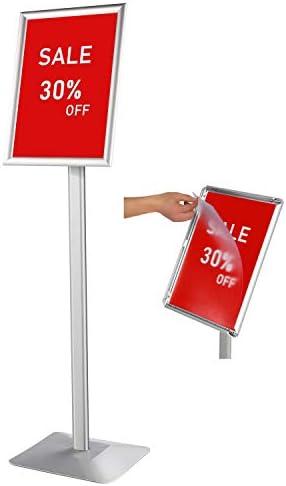 DISPLAYSWORKER Adjustable Heavy Duty Pedestal Sign holder floor Stand,sign stand poster stand Aluminum Snap Open Frame,Standing Floor for 8.5x 11 inch,Vertical/Horizontal View,SILVER 6 pack DISPLAYSWORKER Adjustable Heavy Duty Pedestal Sign holder floor Stand,sign stand poster stand Aluminum Snap Open Frame,Standing Floor for 8.5x 11 inch,Vertical/Horizontal View,SILVER 6 pack