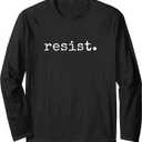 Resist | political protest Long Sleeve T-Shirt, Black, Large