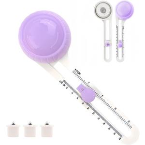 Circle Paper CuttersAdjustable Rotary Circle CutterCircular Cardboard Circle Cutter with 3 Replaceable Blades, Trimmer Scrapbooking ToolsDIY Craft Cutting Tools Purple