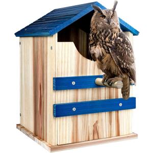 Screech Owl House, Large Handmade Wooden Owl Boxes for Outside with Mounting Screws, 10" x 10" x 14" Easy Assembly Required Nesting Box for Outdoors, Cozy House for Lovely Birds