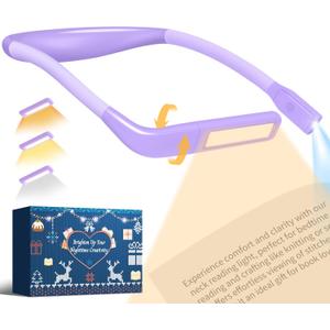 Purple Neck Reading Lights for Books in Bed, Mothers Day Gifts for Mom Daughter Grandma Mothers Day Gift Teen Girls Readers Book Accessories Craft Knitting Gifts for Grandma Sewing Crochet Supplies
