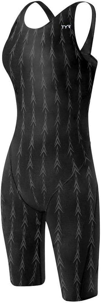 TYR Women's Solid Fusion 2 Open Back Swimsuit-U12 Compliant Size 26 Black