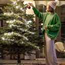 Fairy Lights Battery Operated, 10Feet 120LEDs Firecracker String Lights Waterproof Silver Wire Starry Firefly Light for DIY Wreath Home Wedding Indoor Outdoor Christmas Decorations, Pure White