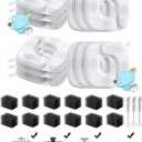 Veken Cat Water Fountain Filters, 12 Pack Replacement Filters & 12 Pack Replacement Pre-Filter Sponges Set for 50oz, 84oz, 95oz or 108oz Automatic Pet Fountain Dog Water Dispenser