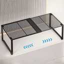 Extendable Metal Wire Shelf Organizer - Adjustable 15-24.4in Length, Stackable Storage Rack for Kitchen/Pantry/Bathroom/Shoe Cabinet/Tool Closet (1,Black)