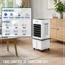 Portable Evaporative Air Cooler w/Humidifier – 3.1Ga Water Tank, 10 Ice Packs, 6 Speeds & 4 Modes, Timer & Remote 1