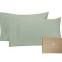 BIOWEAVES 100% Organic Cotton Pillow Cases 300 Thread Count Soft Sateen Weave GOTS Certified – Standard/Queen Size, Set of 2, Glacier Gray