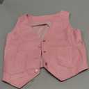 Fallorchid Girls Faux Leather Vest Fashion Button Sleeveless Tank Tops Cute V Neck Jacket Waistcoat, Size: 7 Years