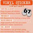 2 x (3Pcs) Six Seven 67 Meme Stickers Gen Alpha Slang 6 7 Hands Vinyl Decals Waterproof Sticker for Water Bottle, Laptop, Tumbler, Phone Case, Scrapbooking, 3" x 2.5"