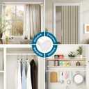AIZESI Spring Tension Curtain Rod 24 to 46 Inch, White, 1Pcs, Iron, Tension Mounted
