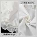 Oudain White Ruffle Table Runner Cotton Fabric 118 x 13.8'' Farmhouse Rustic Ruffled Edge Table Runner Wedding Decor for Spring Baby Shower Bridal Shower Party
