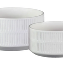 Plant Pots Indoor with Drainage Hole and Mesh Cricle,Elegant Round White Ceramic Pots for Succulents Plants, Diameter 6.5/8 Inches Large Flower Planters Set of 2