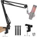 QuadCast Boom Arm, Mic Arm Microphone Arm for HyperX QuadCast SoloCast Blue Yeti Fifine AM8 and Most Mic, Mic Stand Desk with 3/8" to 5/8" Adapter by SUNMON