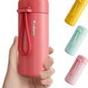 Mini Water Bottle 5oz, Small Insulated Water Bottle for Hot&Cold Drinks, Small Thermos with Carry Handle - 100% Leakproof Perfect for School, Travel...(Coral Red)