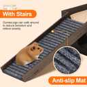 Large Bunny House with Stair, Wooden Bunny Castle Rabbit Hideout, Chinchilla and Guinea Pigs Hut Hideouts, Sturdy Rabbit Cage Hamster Hideout Bed HutchExcluding String Lights