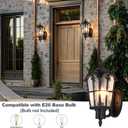 Sucolite Outdoor Wall Light Fixtures Wall Mounted, Exterior Waterproof Porch Lights Wall Lanterns, Outside Wall Sconces with Water Ripple Glass for House Front Door Garage, Retro Vintage Style, 2 Pack