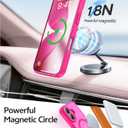 FNTCASE for iPhone 17 Case: [Compatible with Magsafe] Translucent Matte Cases with [Full Camera Protection] [Screen Protector] Military Grade Shockproof Protective Phone Cover - Hot Pink