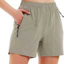 Women's 5" Hiking Cargo Shorts Quick Dry Lightweight Athletic Outdoor Shorts for Workout with Zipper Pockets (Medium)
