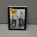 Malden International Designs Black Sleek With Silver Inside Border Picture Frame, 5x7, Black