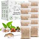 Pest Repellent Pouches, 10 Pack Peppermint Oil for Mice, Rodent, Mouse, Rats, Spider, Squirrel, Pest Control Indoor & Outdoor, Natural Mouse Deterrent Replace Traps Family & Pet Safe